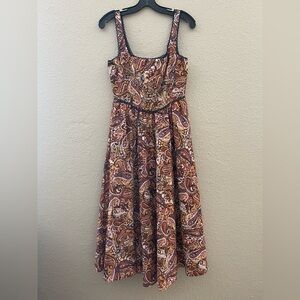 WAYF Desi Corset Paisley Midi Dress